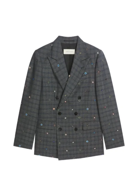 DRIES VAN NOTEN embroidered wool blazer Grey 2620204124264
