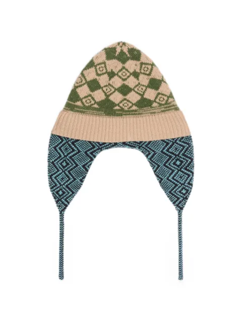 DRIES VAN NOTEN jacquard wool hat Neutrals 2620222034707