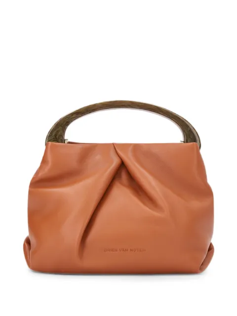 DRIES VAN NOTEN small pleated leather bag Brown 2621315080115
