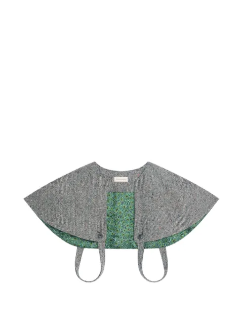 DRIES VAN NOTEN wool tweed cape Grey 2620206004053