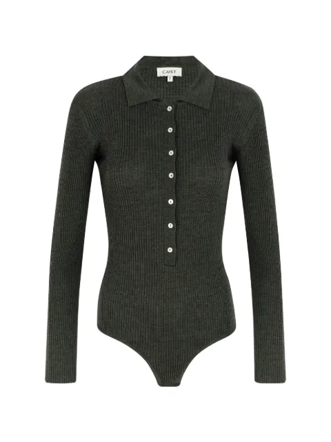 CAYET Jill ribbed-knit bodysuit Grey JILLBODYSUIT