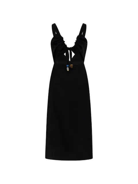 CAYET Helena bead-embellished midi dress Black HELENADRESS