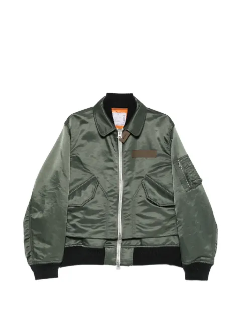 sacai layered zip-fastening jacket Green 2604039M