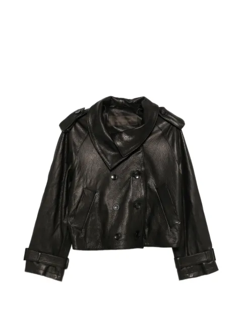 Giorgio Brato double-breasted leather jacket Black GD27F01102MGA
