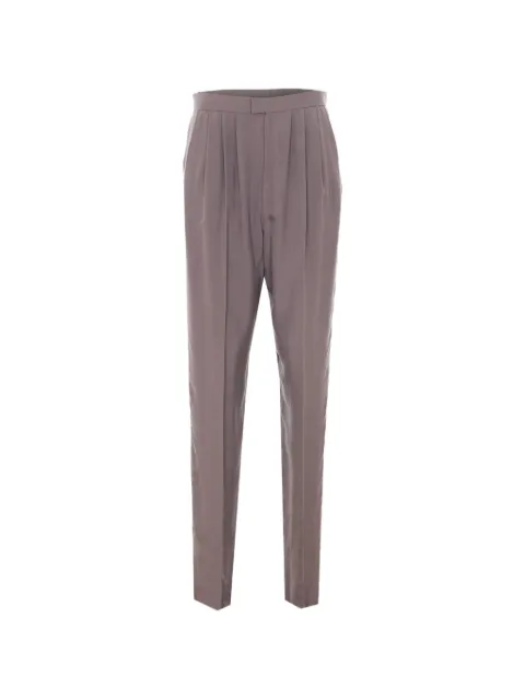 Saint Laurent pleated silk trousers Grey 856580Y6J78