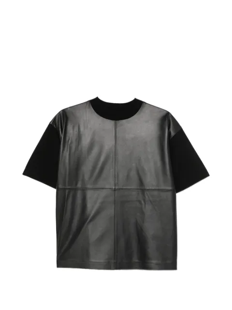 Max Mara Mstsegale short-sleeve leather T-shirt Black 2626366121