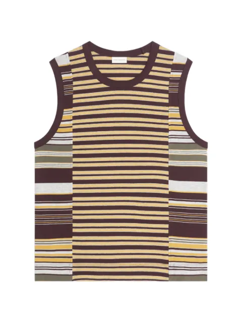 DRIES VAN NOTEN striped cotton tank top Brown 2620211184606