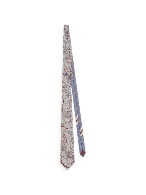 DRIES VAN NOTEN printed silk tie Blue 2620216014901