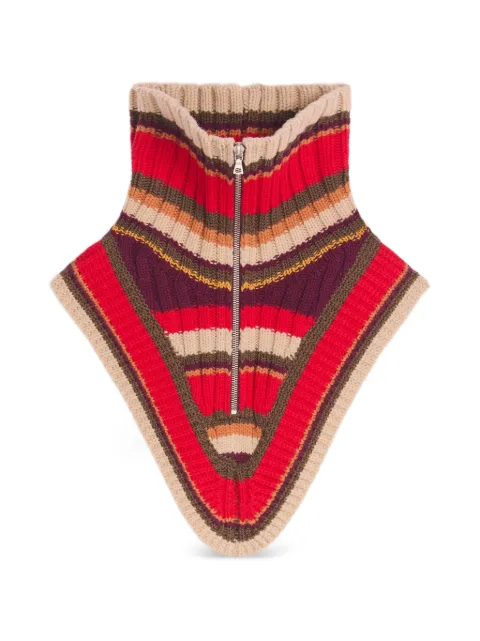 DRIES VAN NOTEN striped zip-up scarf Red 2620222054708