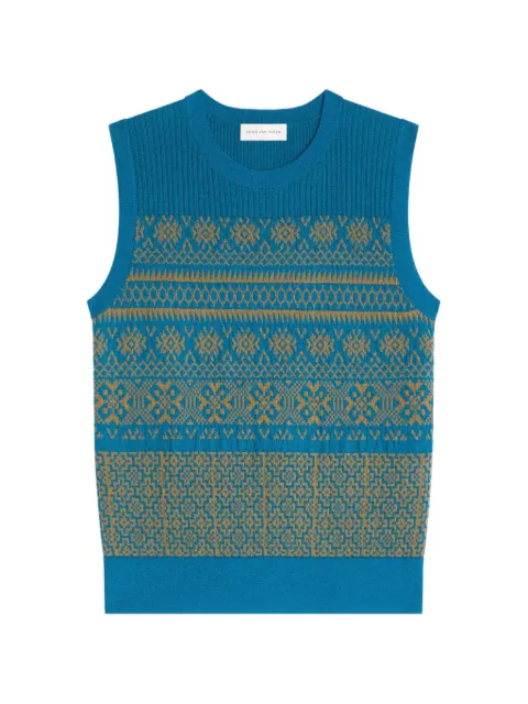 DRIES VAN NOTEN jacquard wool sweater Blue 2620212154746