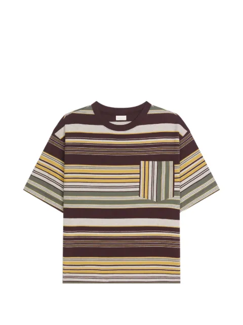 DRIES VAN NOTEN striped cotton T-shirt Brown 2620211194605