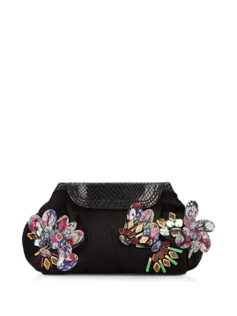 DRIES VAN NOTEN embroidered clutch bag Black 2621315210803