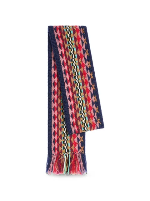 DRIES VAN NOTEN jacquard wool scarf Blue 2620122074761