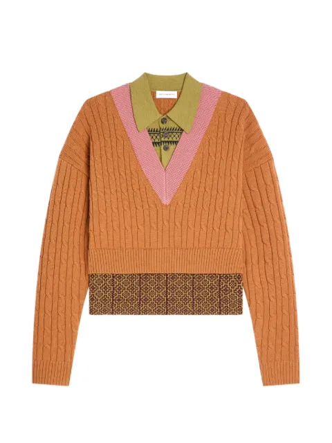 DRIES VAN NOTEN layered wool sweater Orange 2620212204751