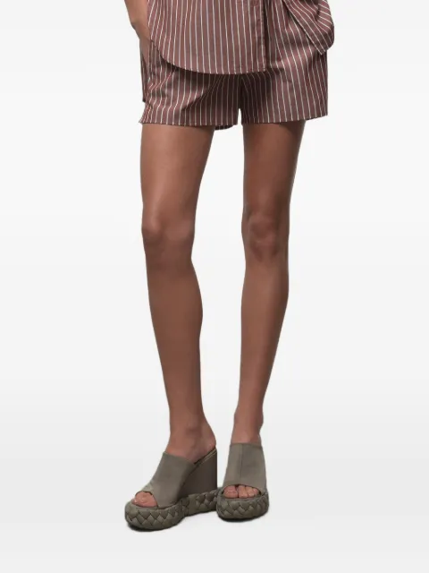 CAYET Anita vertical-stripe shorts Brown ANITACOSHORTS