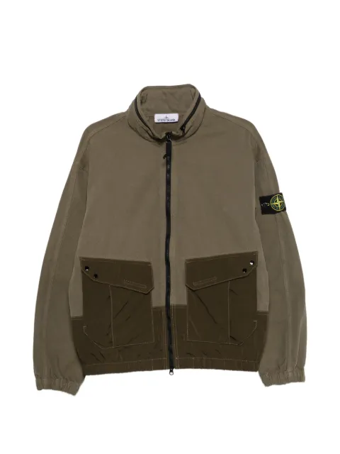 Stone Island logo-patch panelled jacket Green L2S151200039S0482