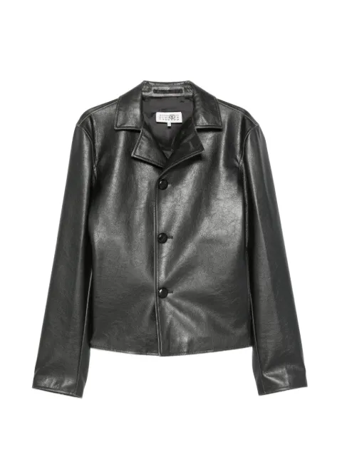 MM6 Maison Margiela button-fastening long-sleeve jacket Black SH0AM0102M35455