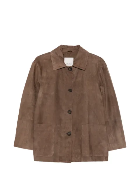 'S Max Mara Smmastrale button-fastening leather jacket Brown 2629446031600