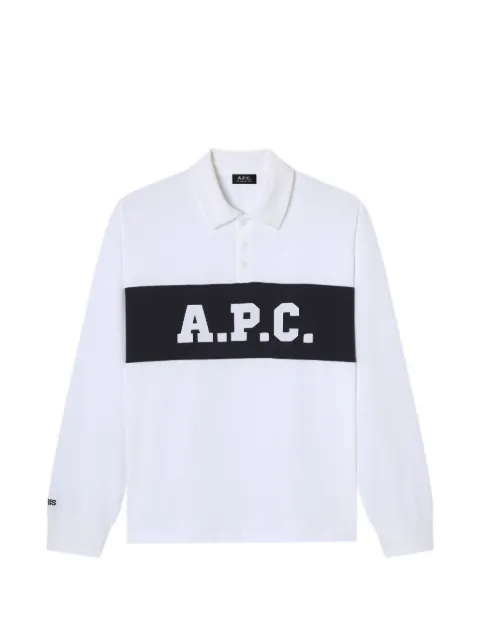 A.P.C. logo-print rugby-style polo shirt White COHRUH26633