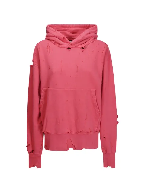 Kuro More Damage distressed washed hoodie Red 964176