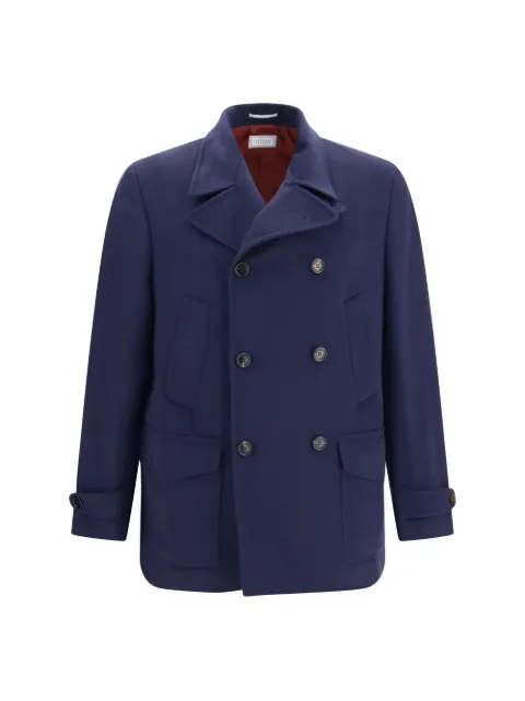 Brunello Cucinelli double-breasted wool coat Blue MV4677029CCF64