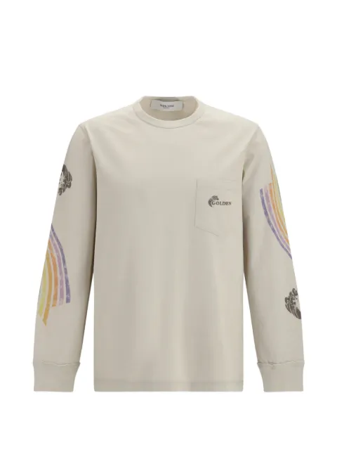 Golden Goose graphic-print long-sleeve T-shirt Neutrals GUP02765P002628