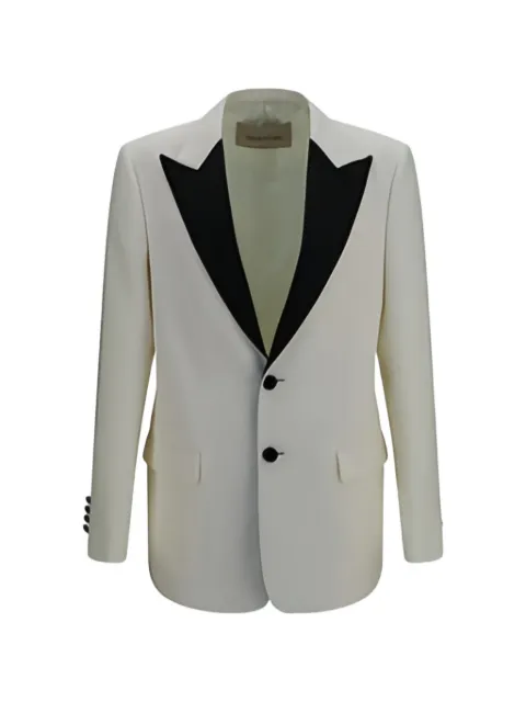 Valentino Garavani peak-lapels long-sleeve evening jacket White VCEK42AK8