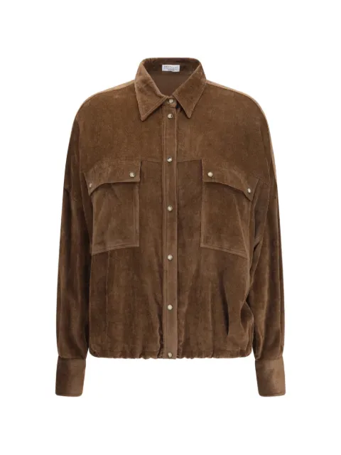 Brunello Cucinelli corduroy drawstring-hem shirt Brown MP547M1V06C9812