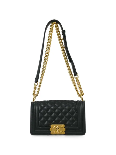 CHANEL Pre-Owned small 2019 Boy quilted shoulder bag Black 187707