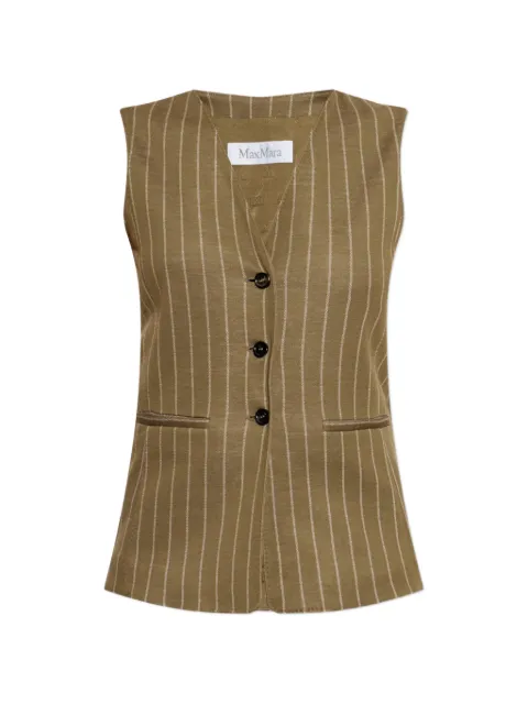 Max Mara Riccio pinstriped waistcoat Green MXMRICCIO2621916061