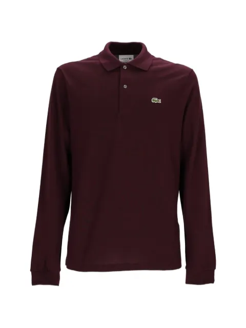 Lacoste logo-patch long-sleeve polo shirt Brown L131200