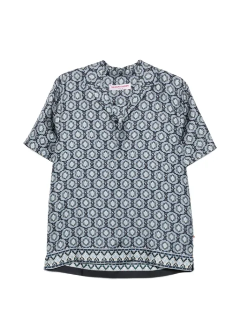Orlebar Brown geometric-print camp-collar shirt Blue 282483
