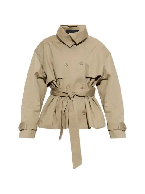 ROTATE BIRGER CHRISTENSEN double-breasted belted short trench coat Neutrals 116978055