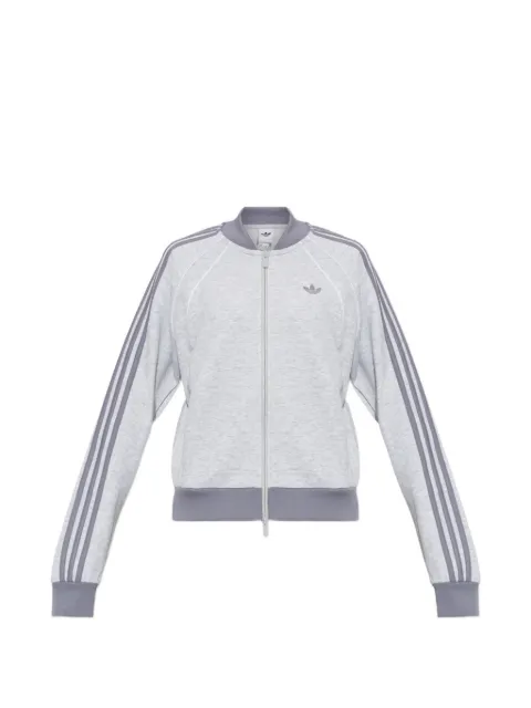 adidas logo-embroidered stripe-detail sweater Grey KT2515
