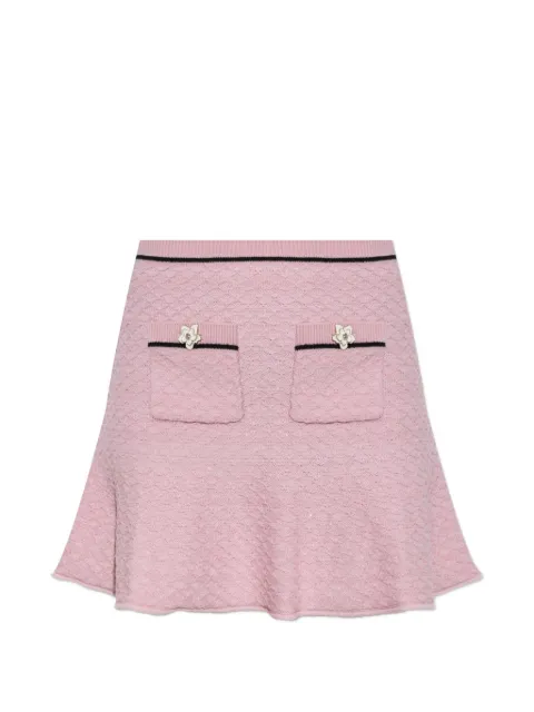 Self-Portrait flower-button mini skirt Pink PF26064SKP