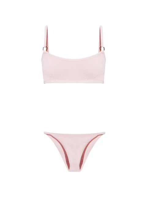 Hunza G Iris crinkle-effect bikini Pink IRISBIKINIWITHGOLDHOOPSACRINKLE
