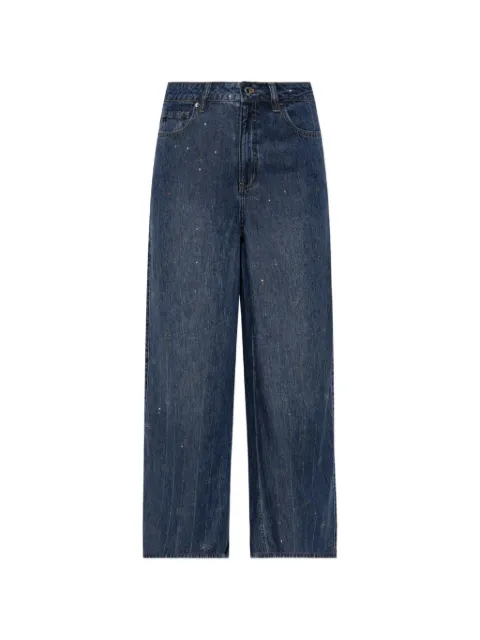 Self-Portrait sequin-embellished bow-motif jeans Blue PF26826PABL