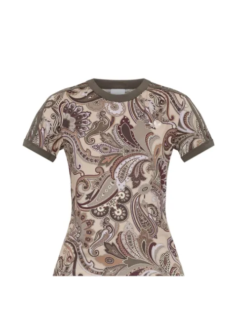 adidas paisley-print logo-embroidered T-shirt Neutrals KR6679