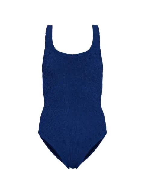 Hunza G Coverage crinkle-effect swimsuit Blue COVERAGESQUARENECKSWIMMCRINKLE