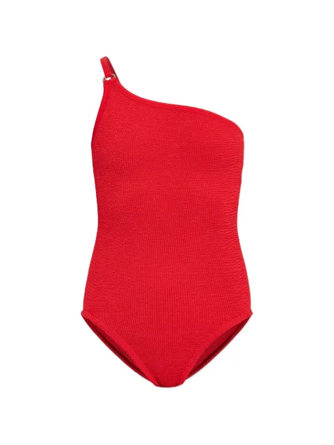 Hunza G Clara crinkle-effect swimsuit Red CLARASWIMACRINKLE