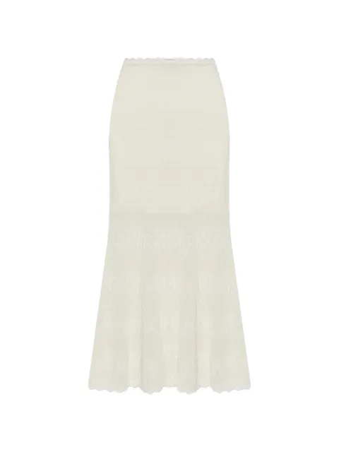Self-Portrait crochet-knit scalloped-edge maxi skirt Neutrals PF26095MSKC