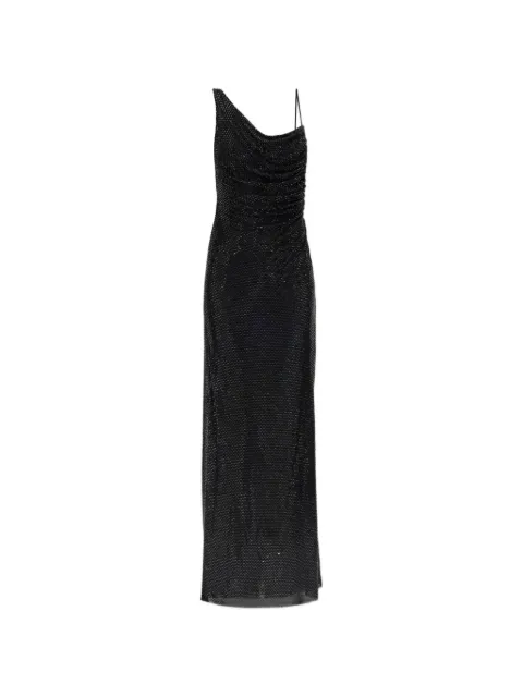 Self-Portrait rhinestone-embellished draped maxi dress Black PF26041X