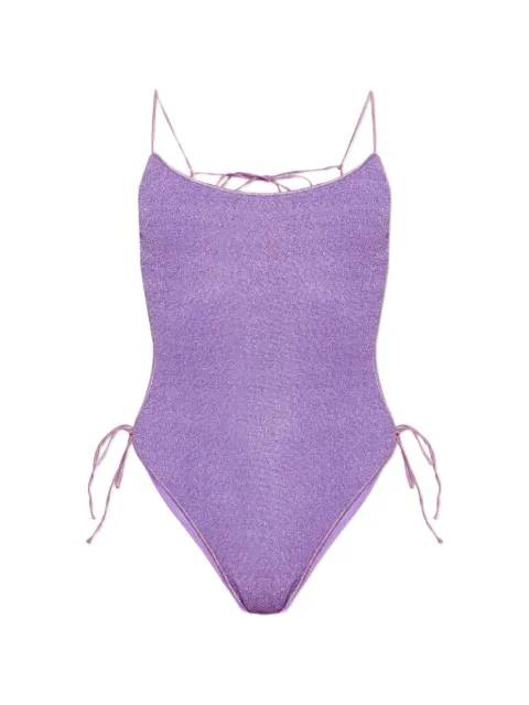 Oséree tie-fastening swimsuit Purple LZRS261LUREX