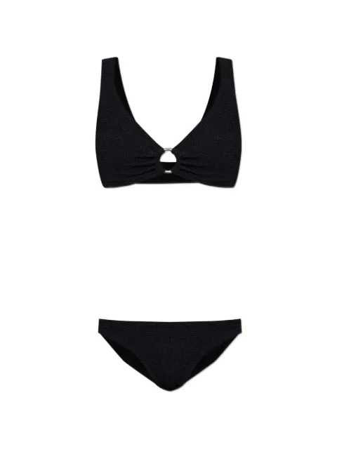 Hunza G Julia ring-detail bikini Black JULIAGOLDHOOPBIKINIMCRINKLE