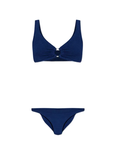 Hunza G Julia hoop-detail bikini Blue JULIAGOLDHOOPBIKINIMCRINKLE