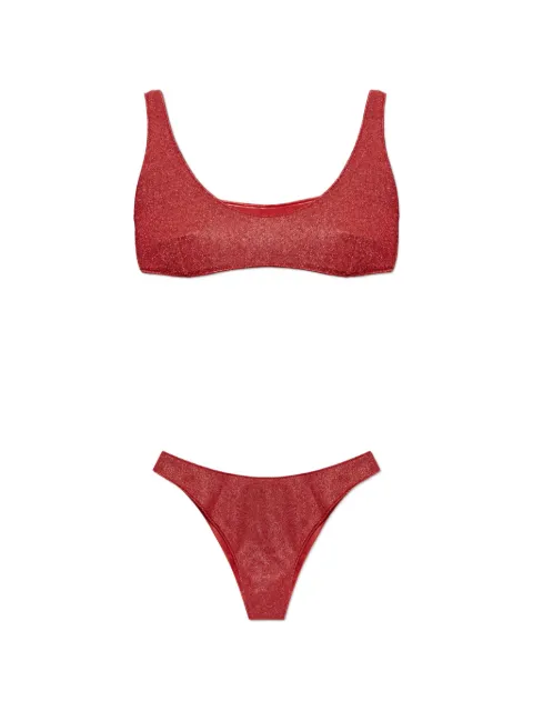 Oséree Lumière Sporty lurex-thread bikini Red LSS205LUREX