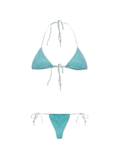 Oséree Lumière lurex-thread triangle bikini Blue LTS216LUREX