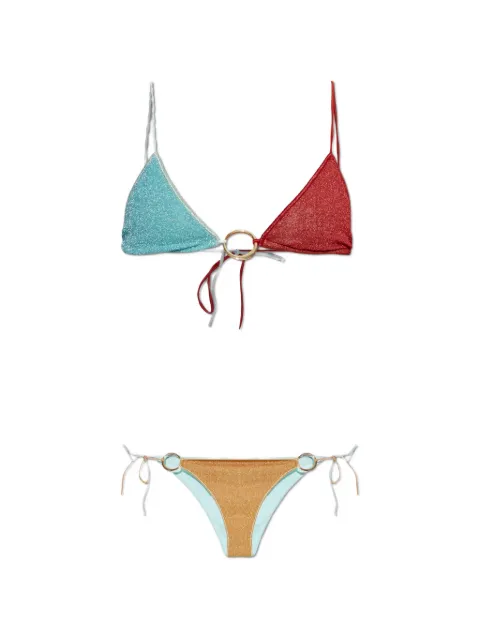 Oséree Lumiére Colorè O-Kini ring-embellished bikini Blue LGF246LUREX