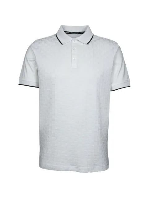 Karl Lagerfeld textured-knit polo shirt White 745007563203