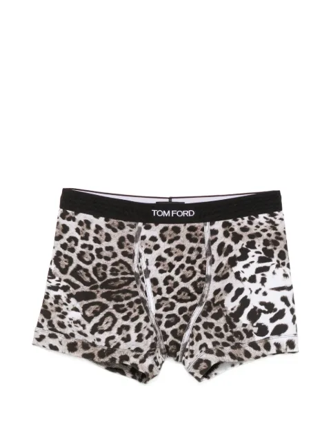 TOM FORD leopard-print cotton boxers Neutrals T4LC32290